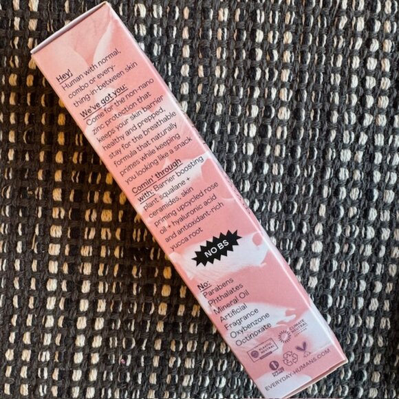 NIB Everyday Humans Rose From Above PROTECT + PRIME SPF35 Mineral Sunscreen Base - Picture 4 of 8